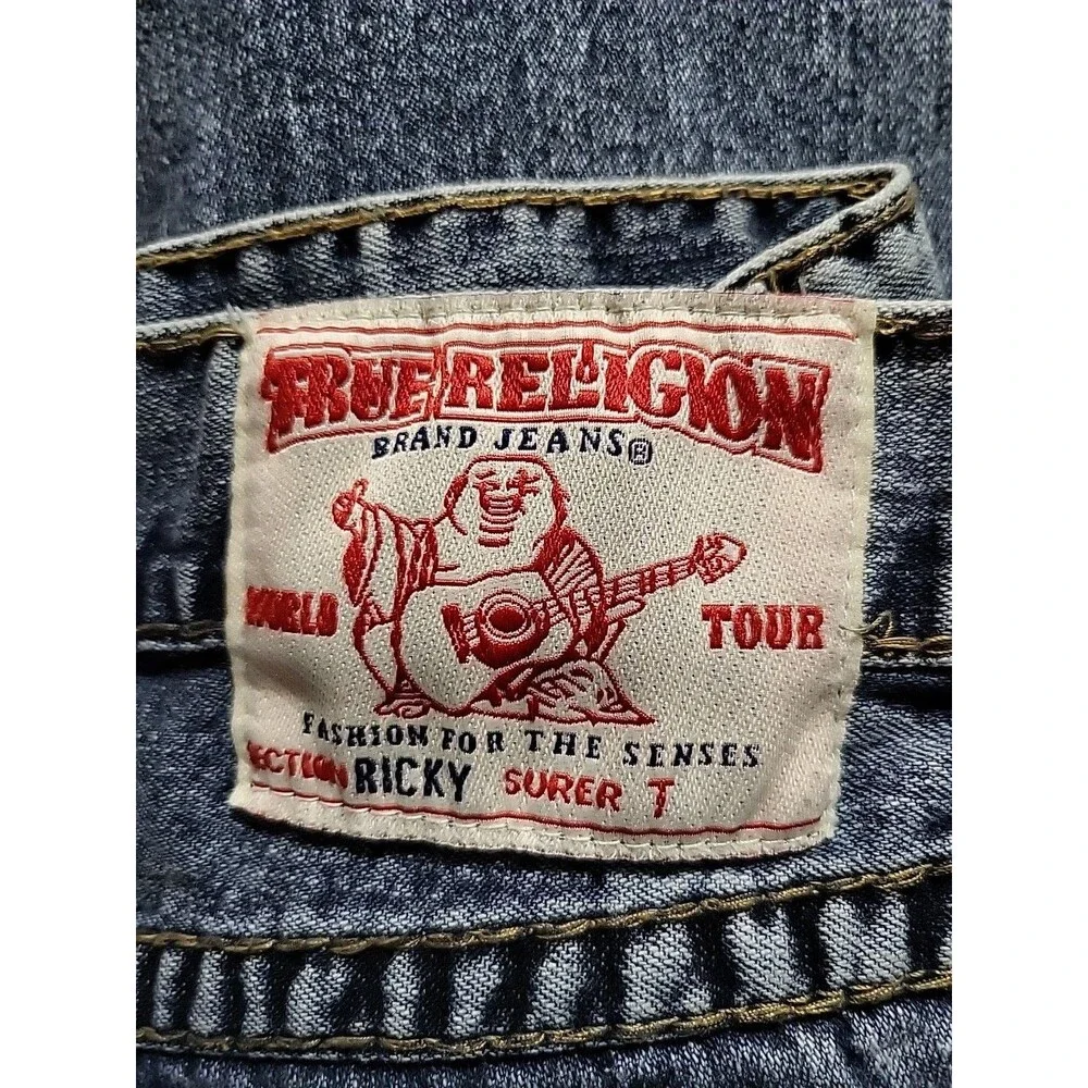 True Religion Geno Ricky Super T Straight Jeans Size 42x30 Blue